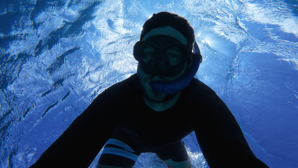 selfie of guide underwater